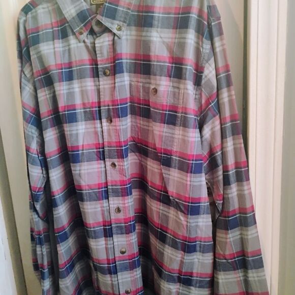 Casual Blue and Red Button Down Shirt - Picture 8 of 10